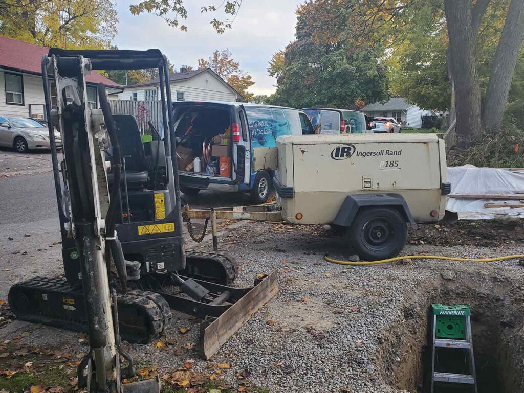 plumbers remove tree roots from sewer lines done by Wrench It Up plumbing and mechanical