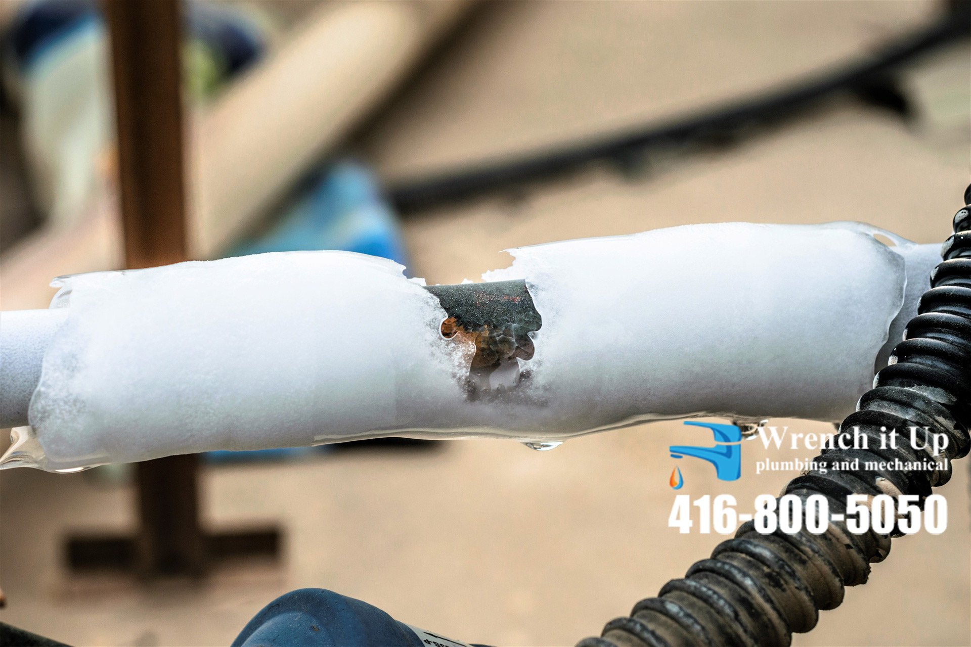 frozen pipe service provided by Wrench It Up plumbing and mechanical