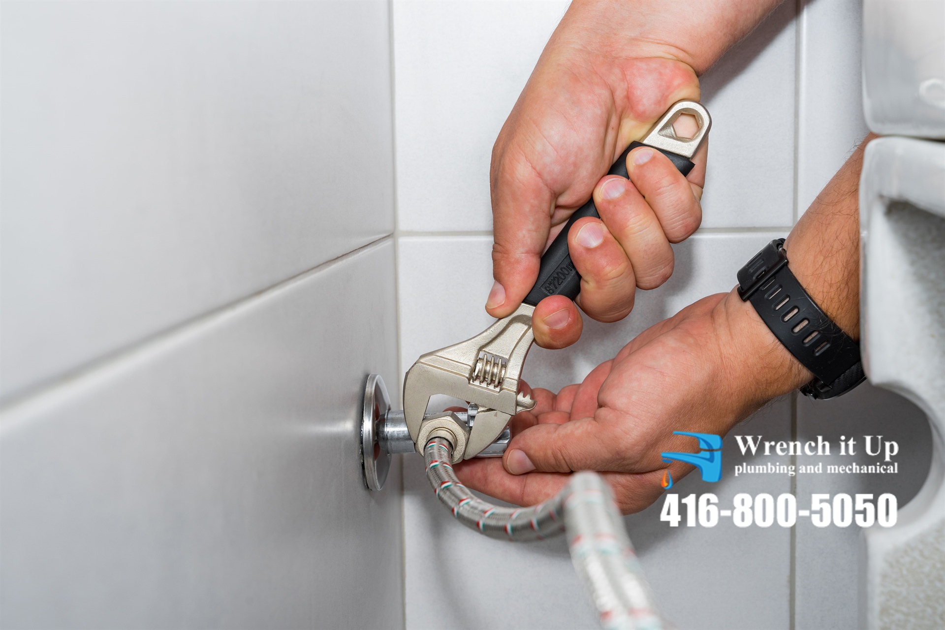 toilet supply hose installation and repair provided by Wrench It Up plumbing and mechanical