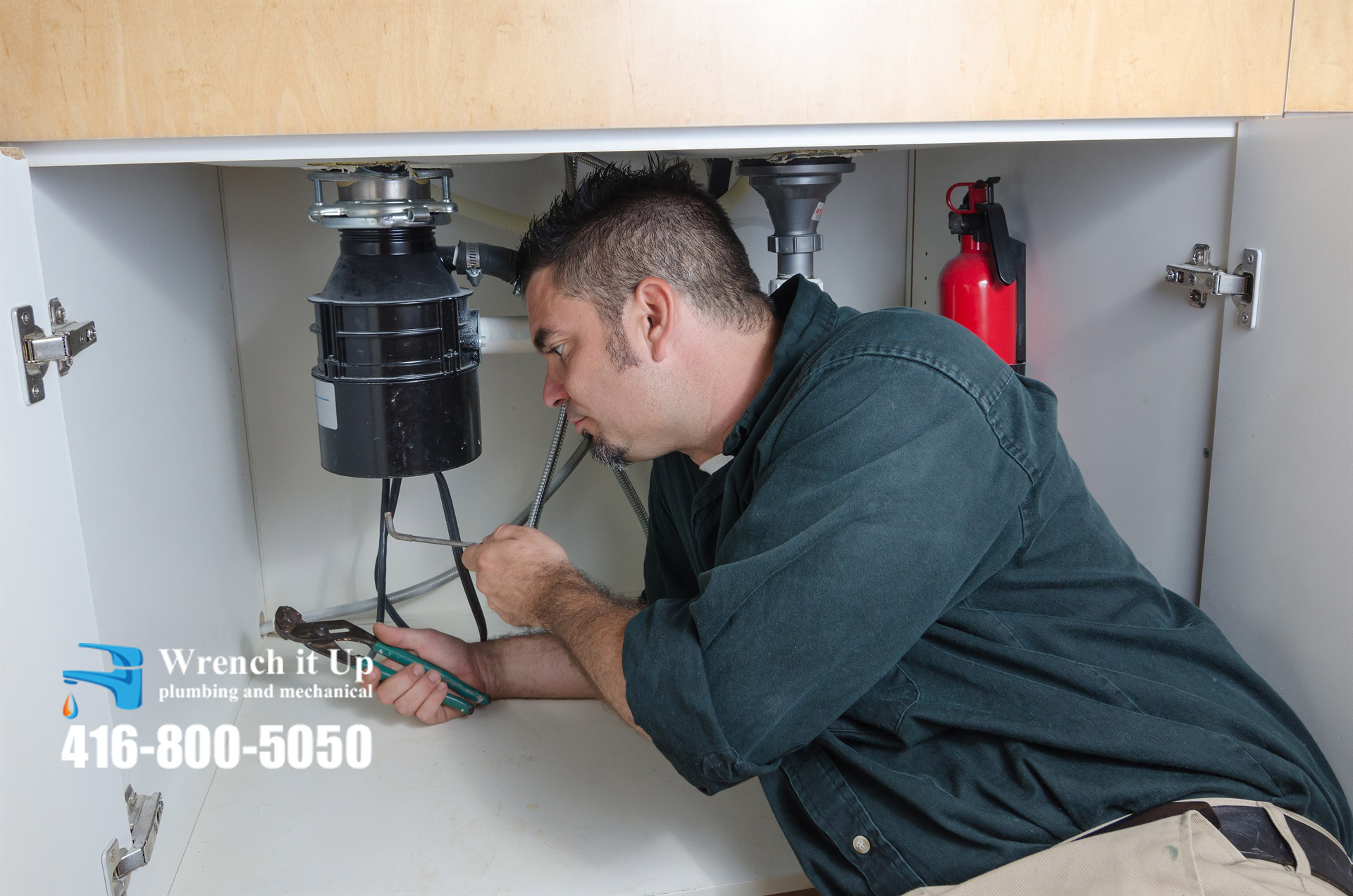 garbage disposal installation and repair provided by Wrench It Up plumbing and mechanical