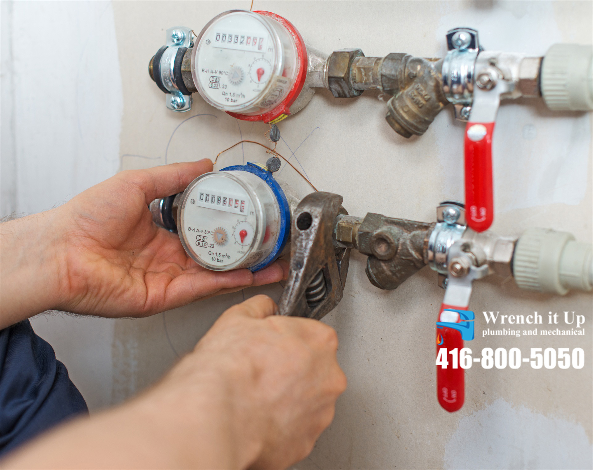 leaking water meter repair provided by Wrench It Up plumbing and mechanical