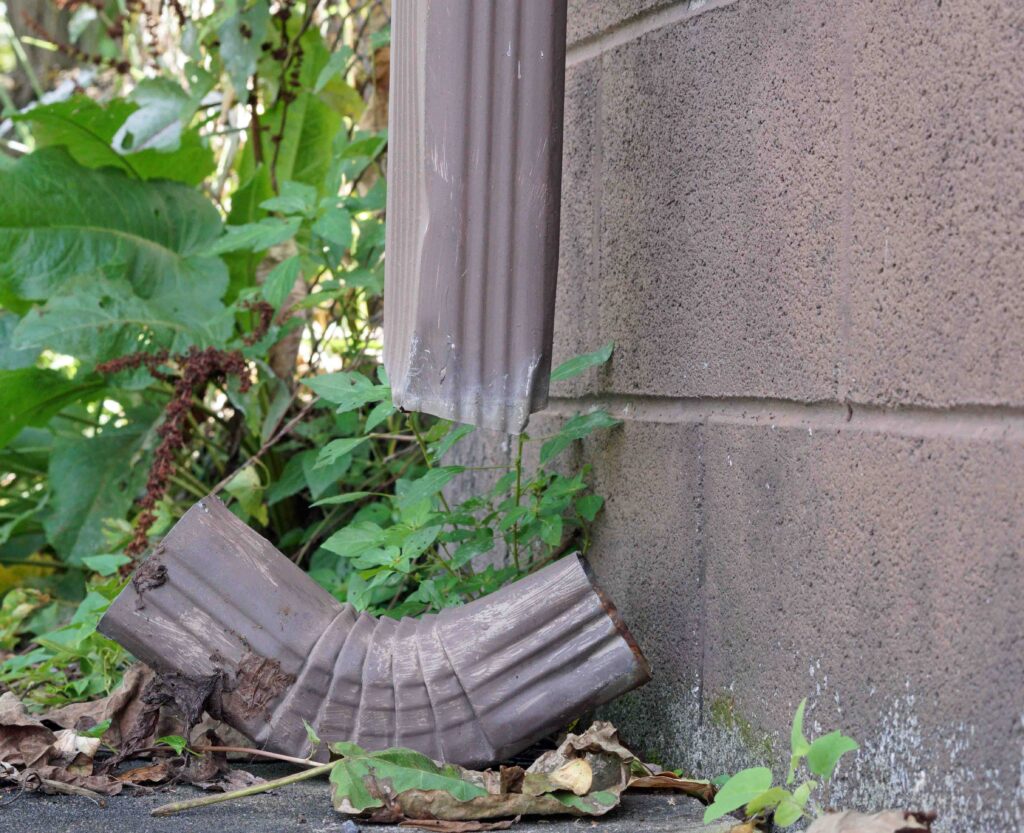 Clogged Gutters and Downspouts
